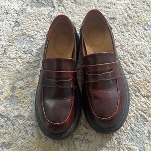 Genuine, leather burgundy loafers